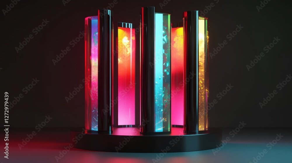 Poster dynamic ram stick rotating showcase display studio environment gigapixel high fidelity visuals
