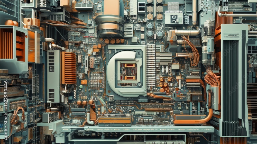 Aufkleber exploring computer internals high-fidelity cross-section analysis in a digital environment