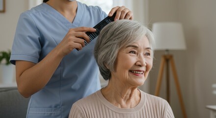 Elderly Care: Gentle Hair Combing, Home Care Assistance