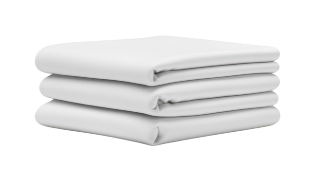 Stack of crisp white sheets, perfect for a comfortable and restful sleep clean