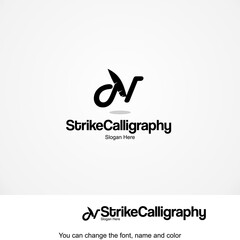 StrikeCalligraphy Logo Template Design Vector