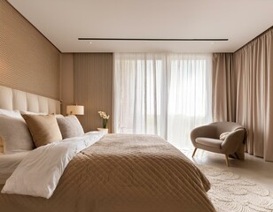 Modern beige bedroom design