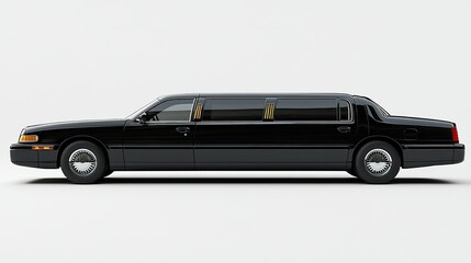 luxurious black limousine with transparent background in high resolution png format for premium design projects professional presentations and elegant transportation visuals