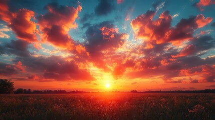 Fototapeta premium majestic 4k time lapse stunning sunrise sunset landscape with moving clouds nature s breathtaking light show generative ai
