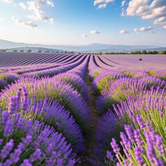 lavender field. purple flowers. sky, landscape