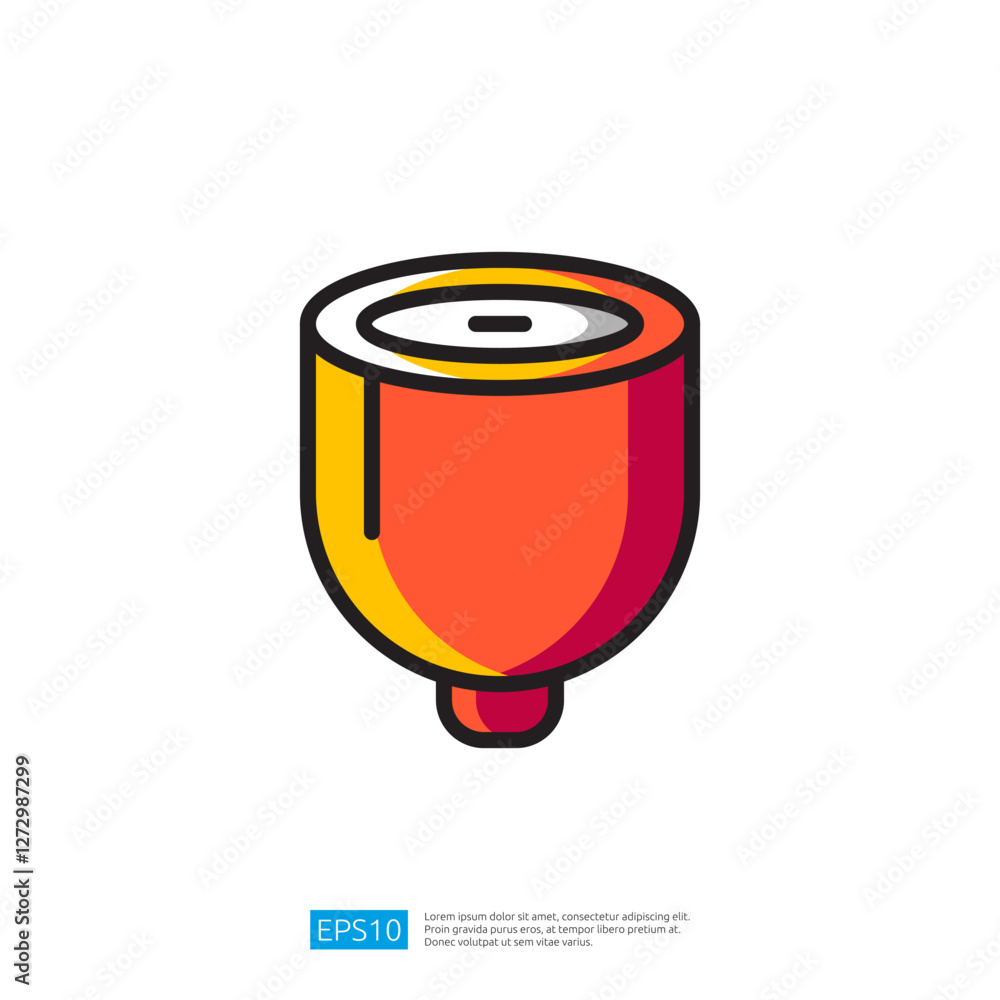 Poster colorful bell icon with vibrant red and orange gradient design for notification and alerting systems