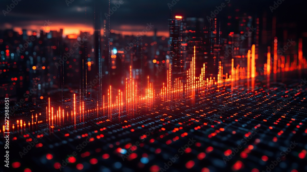 Poster market momentum visualized analytical overview of profit trends and financial statistics in dynamic 