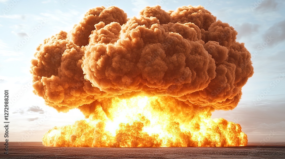 Poster massive nuclear explosion with intense mushroom cloud high resolution png with transparent backgroun