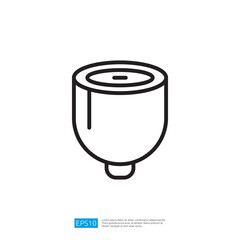 Simple Black and White Icon of a Cup or Container on a White Background for Graphic Representation and Illustration
