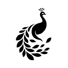 Minimalist peacock silhouette logo