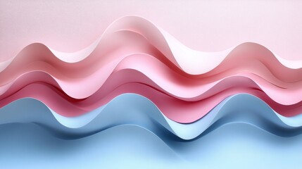 Abstract paper waves in pastel colors