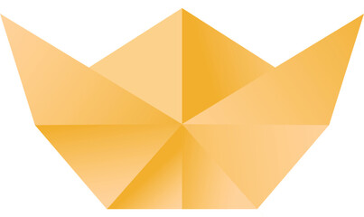 Origami Boat Logo &ndash; Modern Geometric Paper Ship with Golden Gradient