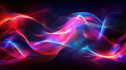 Abstract Neon Wave Symphony: A Digital Artwork