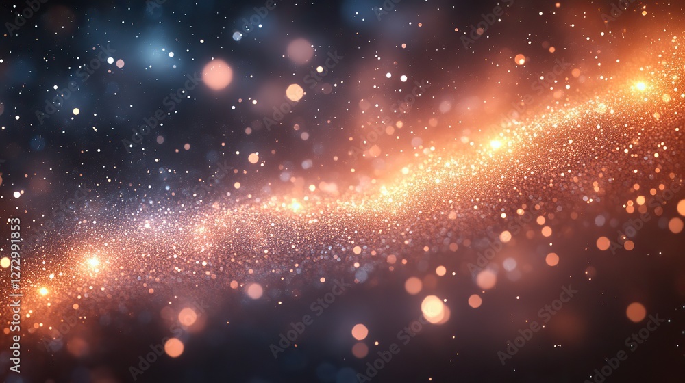 Poster modern abstract bokeh background with white light flares and sparkling glitter effects for festive c