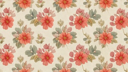 Floral Symphony: A beautiful pattern of watercolor flowers adorns the scene, creating a cheerful and inviting design.