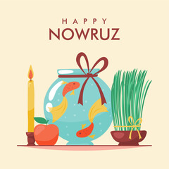 vector happy nowruz poster template
