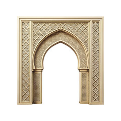 Fototapeta premium Moroccan Arabesque Arch isolated in transparent background, PNG file, entrance of a mosque in marrakesh
