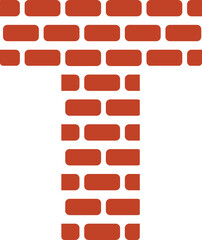 t uppercase letter brick wall