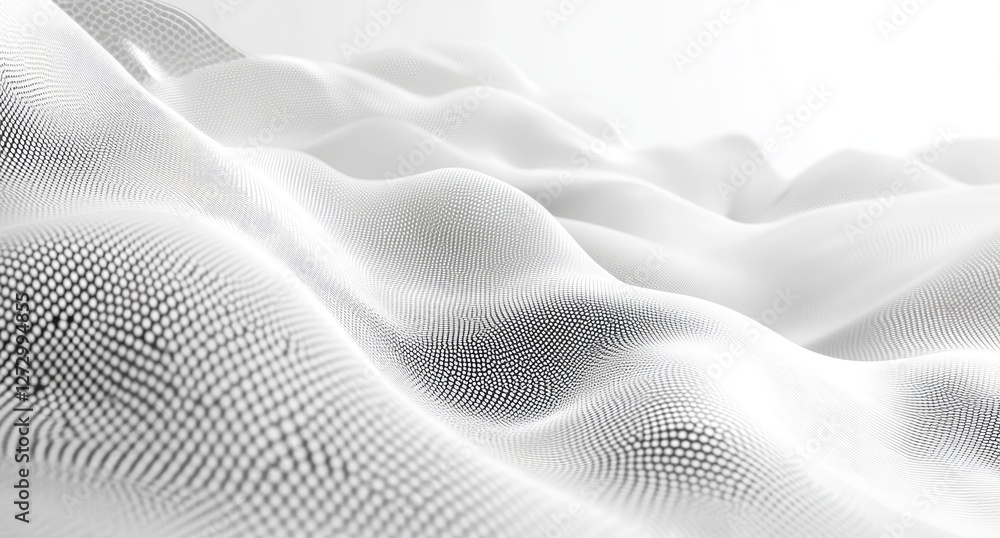 Poster abstract terrain: a mesmerizing abstract landscape, a field of undulating, pixelated hills and valle