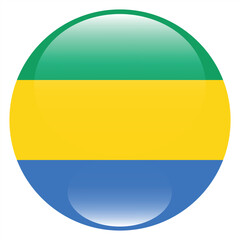 Gabon circle flag logo icon digital vector illustration