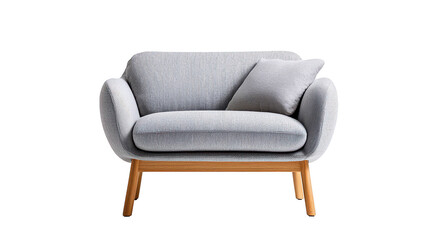 Stylish light blue chair with wooden frame, perfect for modern interiors and home decor