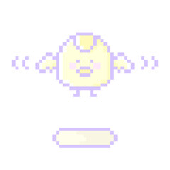 ピクセルアートな飛ぶひよこ⭐︎PNG © Flandern