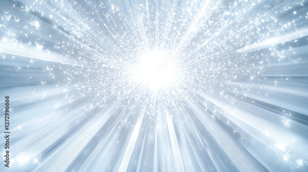 Poster a cosmic burst: this image presents a mesmerizing abstract illustration of a radiant burst of light 