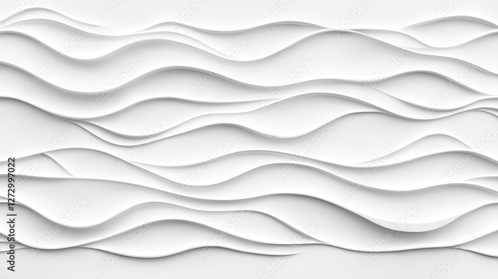 Poster abstract white waves: a captivating abstract composition features fluid, undulating waves in varying