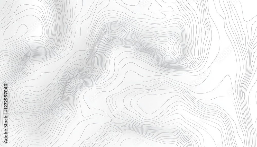 Poster topographic lines abstract: a sophisticated abstract representation of topographic lines, creating a