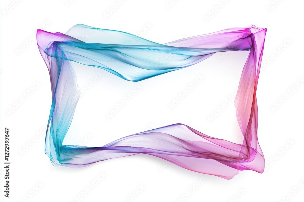 Poster iridescent holographic frame with shifting colors for graphic design projects