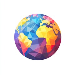 Colorful polygonal earth graphic