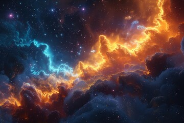 Fototapeta premium nebula with vivid colors and intricate patterns, set against a starry backdrop