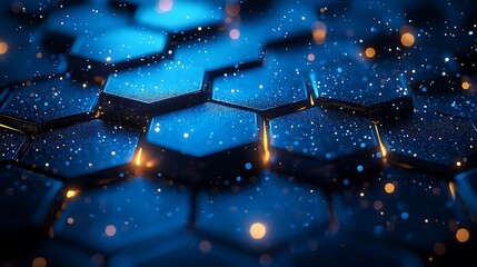 Abstract blue hexagon technology background