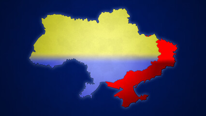 Mapa de Ucrania con los territorios ocupados por Rusia © Hector