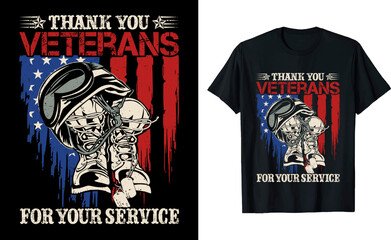 Obraz premium Thank You Veterans For Your Service T-Shirt Design For Memorial Day