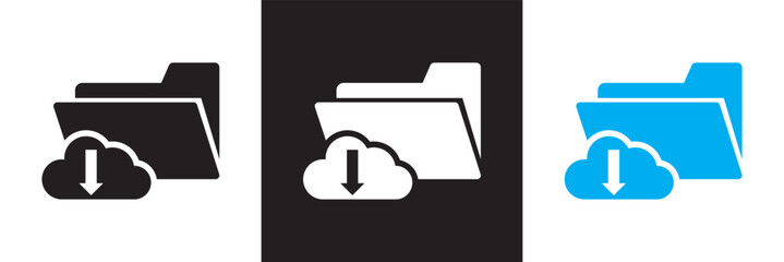 Document with download arrow icon.  isolated on white and black background. Vector illustration. EPS 10