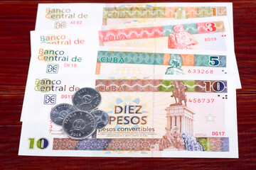 Cuban Pesos coins and banknotes
