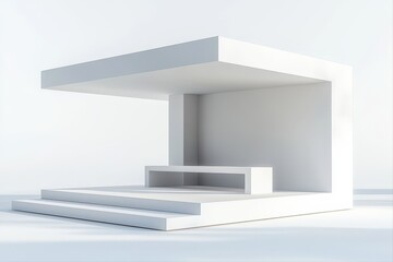 Fototapeta premium Modern 3d render of minimalist architectural display in an abstract gallery environment