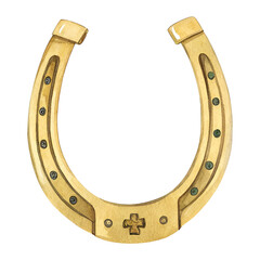 horseshoe, illustration for St. Patrick's Day, watercolor