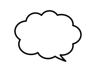 白黒シンプルな雲の吹き出し