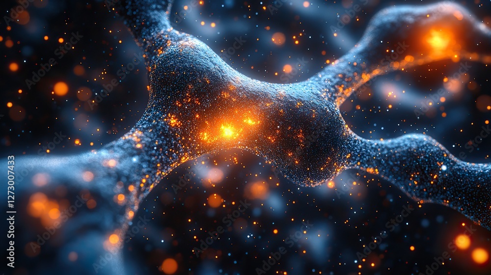 Poster neurons and nervous system captivating 3d microbiology render banner with copy space generative ai