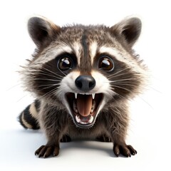 Obraz premium an AI Image Generator, Cute Animated Raccoon Character Expressing Surprise