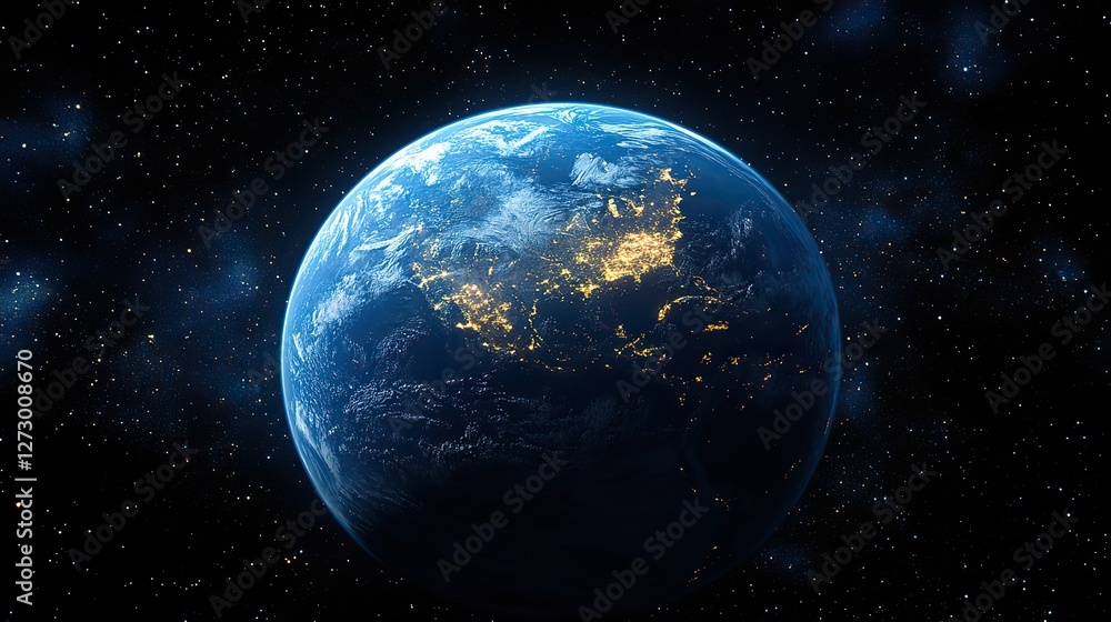 Poster night earth global virtual internet world connection of metaverse technology network digital communi