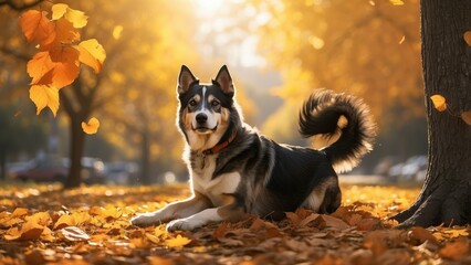 Autumn season digital art illustration