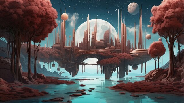 Utopian civilisation utopic city future of humanity architecture of tommorow utopic world