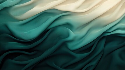 Obraz premium Elegant Teal and Cream Ombre Fabric Drape