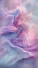Fototapeta premium Pastel cosmic abstract background with bubbles
