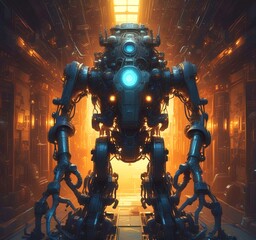 Naklejka premium Illustration of techno background.