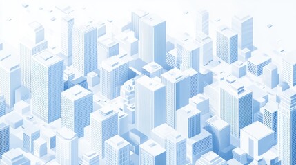 Isometric Cityscape Urban Development, Aerial View