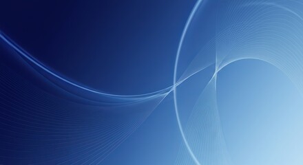 Elegant blue waves with abstract lines and curves against a gradual gradient background